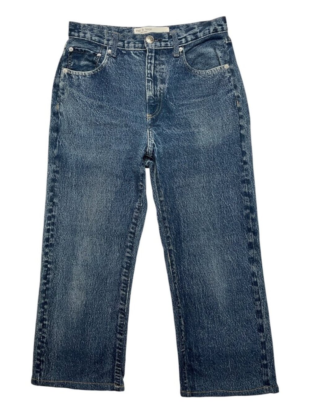 rag & bone Straight Leg Jeans in Dark Blue Wash
